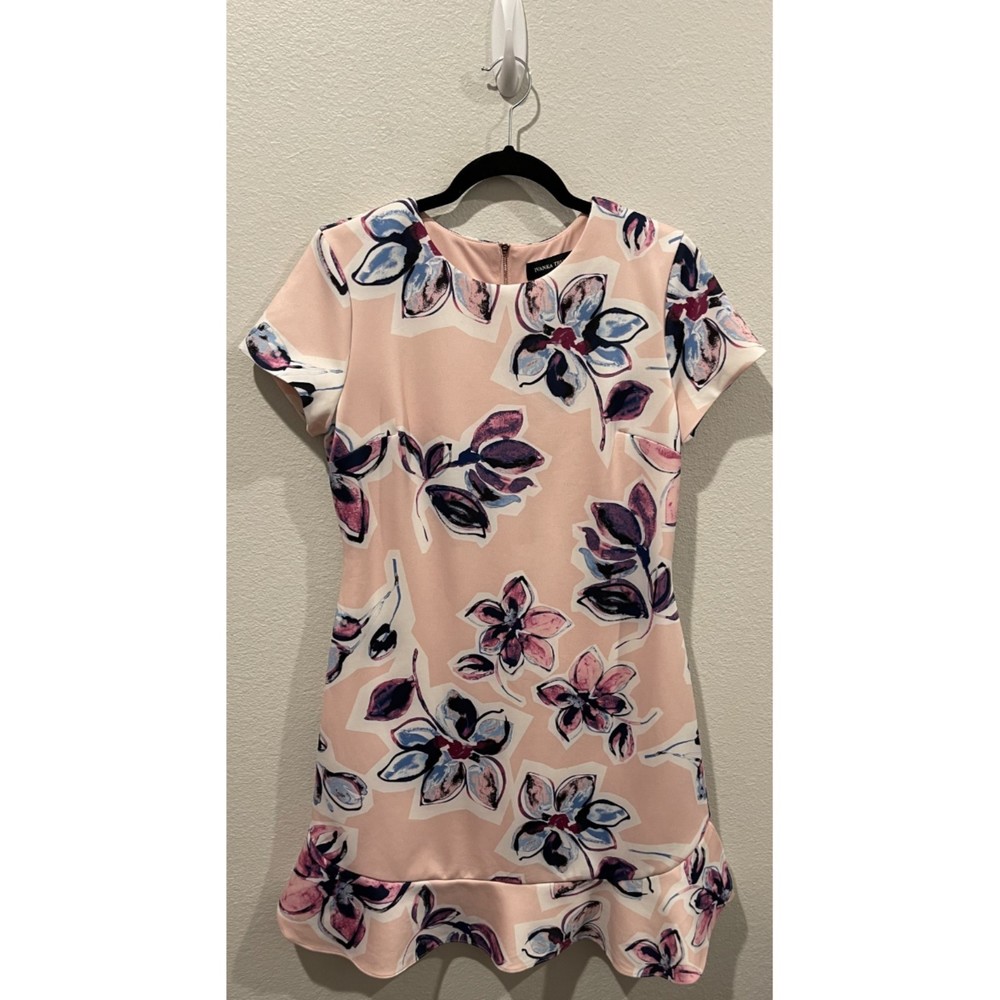 IVANKA TRUMP Floral Pink Short Sleeve Mini Dress